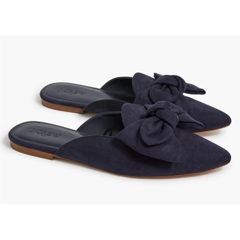 J. Crew Women's Navy Blue Bow Flats